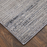 Homeroots 5' X 8' Gray And Ivory Power Loom Area Rug Gray Polyester 566820