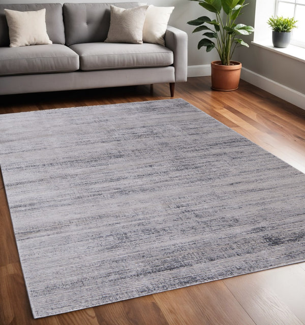 HomeRoots 5' Ivory and Silver Area Rug - Elegant, Durable, Stain-Resistant Design for Modern Living Spaces 5' X 8' 566820