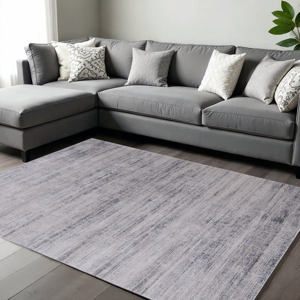 HomeRoots 5' Ivory and Silver Area Rug - Elegant, Durable, Stain-Resistant Design for Modern Living Spaces 8' X 10' 566822
