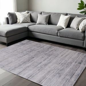 HomeRoots 5' Ivory and Silver Area Rug - Elegant, Durable, Stain-Resistant Design for Modern Living Spaces 9' X 13' 566823