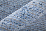 Homeroots 5' X 8' Blue And Ivory Power Loom Area Rug Blue Polyester 566825