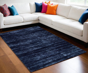 Homeroots 9' Elegant Blue And Ivory Power Loom Area Rug - Stain Resistant, Perfect For Kids And Pets! 5' X 8' Polyester 566830