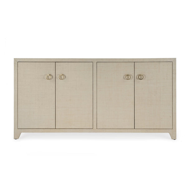Butler Specialty Bar Harbor Raffia 4 Door Sideboard - Elegant Hand-woven Storage Solution For Dining Or Living Room Natural Gemelina Wood,Mdf,Oak Veneer,Saguran Raffia,Zinc 5668362-butler