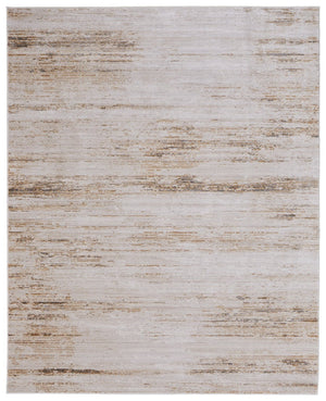 HomeRoots 5' Ivory and Tan Abstract Area Rug - Modern Power Loom Design for Stylish Living Spaces 5' X 8' 566840