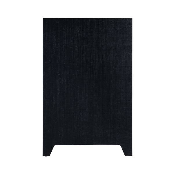 Butler Specialty Bar Harbor Raffia 4 Door Sideboard - Elegant Hand-woven Storage Solution For Dining Or Living Room Navy Blue Gemelina Wood,Mdf,Oak Veneer,Saguran Raffia,Zinc 5668410-butler