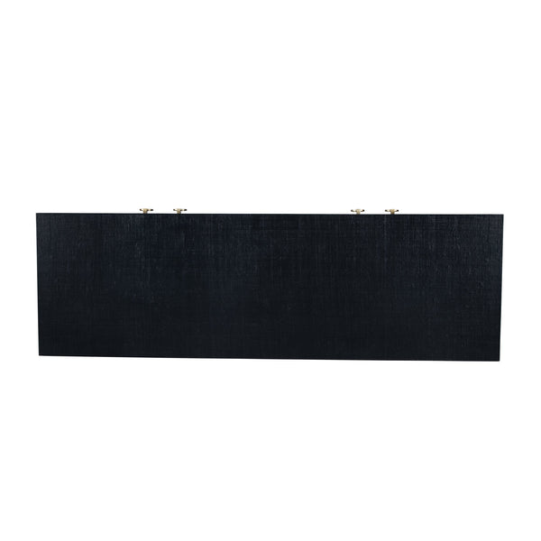 Butler Specialty Bar Harbor Raffia 4 Door Sideboard - Elegant Hand-woven Storage Solution For Dining Or Living Room Navy Blue Gemelina Wood,Mdf,Oak Veneer,Saguran Raffia,Zinc 5668410-butler