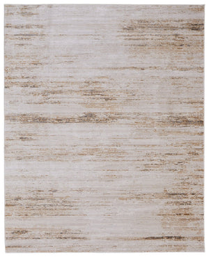 HomeRoots 5' Ivory and Tan Abstract Area Rug - Modern Power Loom Design for Stylish Living Spaces 7' X 10' 566841