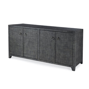 Butler Specialty Bar Harbor Raffia 4 Door Sideboard - Elegant Hand-woven Storage Solution For Dining Or Living Room Charcoal Gemelina Wood,Mdf,Oak Veneer,Saguran Raffia,Zinc 5668420-butler