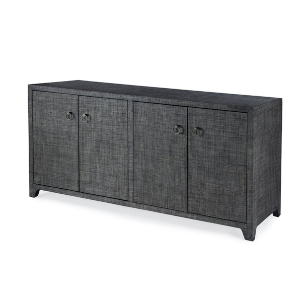 Butler Specialty Bar Harbor Raffia 4 Door Sideboard - Elegant Hand-woven Storage Solution For Dining Or Living Room Charcoal Gemelina Wood,Mdf,Oak Veneer,Saguran Raffia,Zinc 5668420-butler