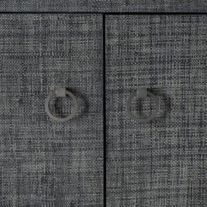 Butler Specialty Bar Harbor Raffia 4 Door Sideboard - Elegant Hand-woven Storage Solution For Dining Or Living Room Charcoal Gemelina Wood,Mdf,Oak Veneer,Saguran Raffia,Zinc 5668420-butler