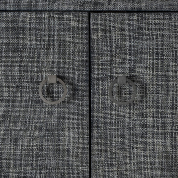 Butler Specialty Bar Harbor Raffia 4 Door Sideboard - Elegant Hand-woven Storage Solution For Dining Or Living Room Charcoal Gemelina Wood,Mdf,Oak Veneer,Saguran Raffia,Zinc 5668420-butler