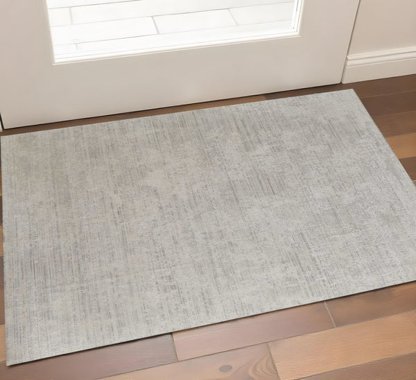 HomeRoots 3' Hand Woven Gray and Ivory Abstract Area Rug – Artisan Crafted for Modern Homes and Cozy Spaces 3' X 5' 566845