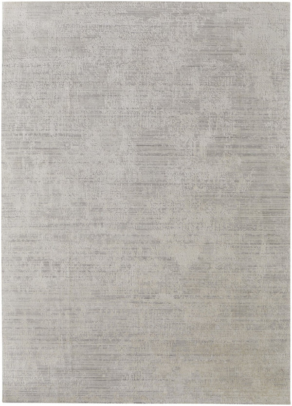 HomeRoots 3' Hand Woven Gray and Ivory Abstract Area Rug – Artisan Crafted for Modern Homes and Cozy Spaces 4' X 6' 566846