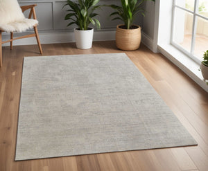 HomeRoots 3' Hand Woven Gray and Ivory Abstract Area Rug – Artisan Crafted for Modern Homes and Cozy Spaces 4' X 6' 566846