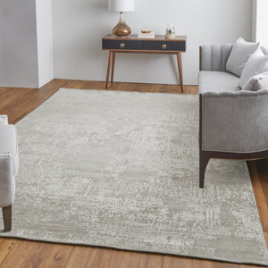 HomeRoots 3' Hand Woven Gray and Ivory Abstract Area Rug – Artisan Crafted for Modern Homes and Cozy Spaces 8' X 10' 566848