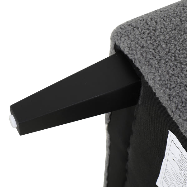 English Elm Christopher Knight Home® - Upholstered Teddy Fleece Armchair with Tufted Back, Contemporary Cozy Accent Seat for Living Room DARK GREY N763P193158R