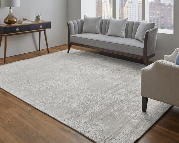 HomeRoots 3' Hand Woven Gray and Ivory Abstract Area Rug – Artisan Crafted for Modern Homes and Cozy Spaces 2' X 3' 566852