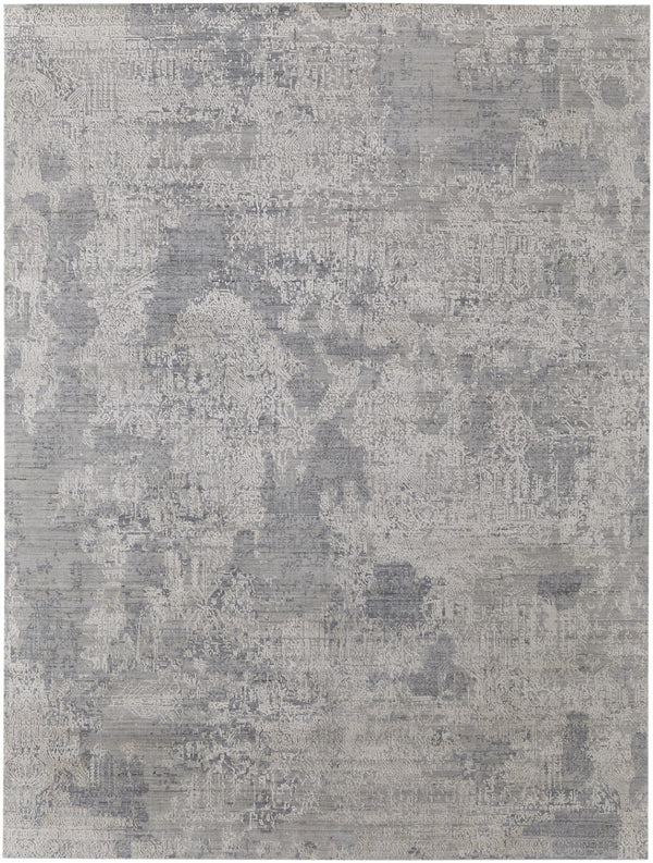 HomeRoots 3' Hand Woven Gray and Ivory Abstract Area Rug – Artisan Crafted for Modern Homes and Cozy Spaces 9' X 12' 566856