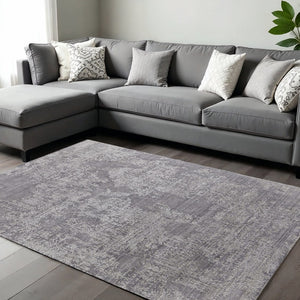 HomeRoots 3' Hand Woven Gray and Ivory Abstract Area Rug – Artisan Crafted for Modern Homes and Cozy Spaces 9' X 12' 566856