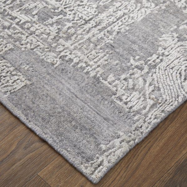 HomeRoots 3' Hand Woven Gray and Ivory Abstract Area Rug – Artisan Crafted for Modern Homes and Cozy Spaces 9' X 12' 566856
