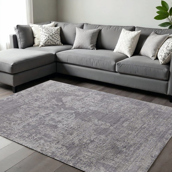 HomeRoots 3' Hand Woven Gray and Ivory Abstract Area Rug – Artisan Crafted for Modern Homes and Cozy Spaces 10' X 14' 566857