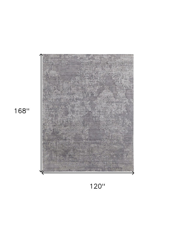 HomeRoots 3' Hand Woven Gray and Ivory Abstract Area Rug – Artisan Crafted for Modern Homes and Cozy Spaces 10' X 14' 566857