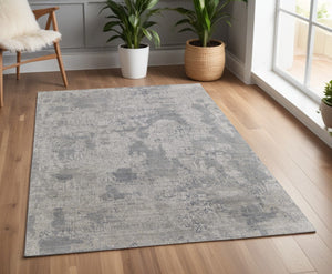 HomeRoots 3' Hand Woven Gray and Ivory Abstract Area Rug – Artisan Crafted for Modern Homes and Cozy Spaces 4' X 6' 566861
