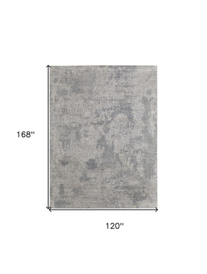 HomeRoots 3' Hand Woven Gray and Ivory Abstract Area Rug – Artisan Crafted for Modern Homes and Cozy Spaces 10' X 14' 566864