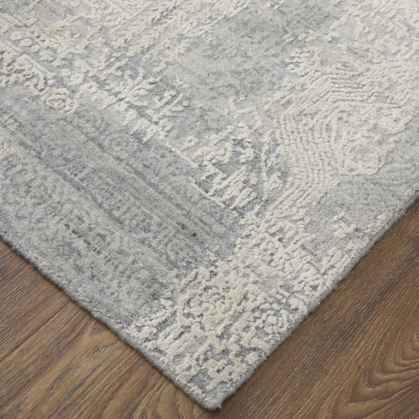 HomeRoots 3' Hand Woven Gray and Ivory Abstract Area Rug – Artisan Crafted for Modern Homes and Cozy Spaces 2' X 3' 566866
