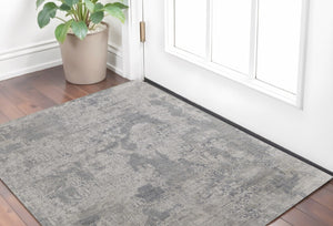 HomeRoots 3' Hand Woven Gray and Ivory Abstract Area Rug – Artisan Crafted for Modern Homes and Cozy Spaces 2' X 3' 566866