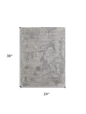 HomeRoots 3' Hand Woven Gray and Ivory Abstract Area Rug – Artisan Crafted for Modern Homes and Cozy Spaces 2' X 3' 566866