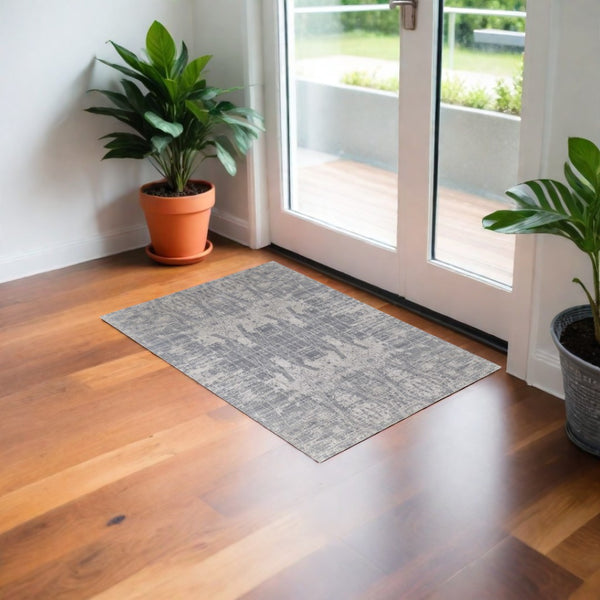 HomeRoots 3' Hand-Woven Gray and Silver Abstract Area Rug – Durable, Artisan-Crafted, Modern Elegance for Any Space 3' X 5' 566867