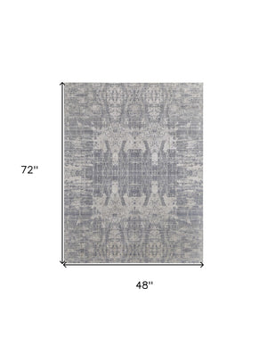 HomeRoots 3' Hand-Woven Gray and Silver Abstract Area Rug – Durable, Artisan-Crafted, Modern Elegance for Any Space 4' X 6' 566868