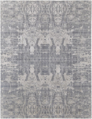HomeRoots 3' Hand-Woven Gray and Silver Abstract Area Rug – Durable, Artisan-Crafted, Modern Elegance for Any Space 5' X 8' 566869