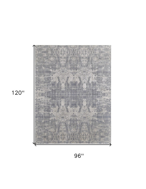HomeRoots 3' Hand-Woven Gray and Silver Abstract Area Rug – Durable, Artisan-Crafted, Modern Elegance for Any Space 8' X 10' 566870