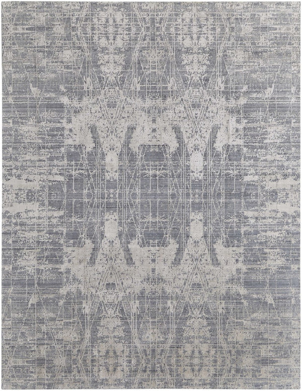 HomeRoots 3' Hand-Woven Gray and Silver Abstract Area Rug – Durable, Artisan-Crafted, Modern Elegance for Any Space 8' X 10' 566870