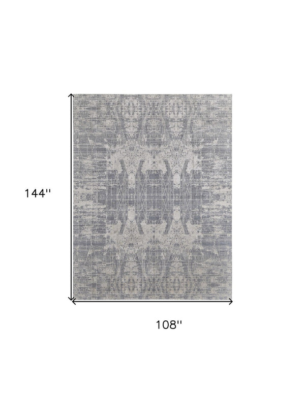HomeRoots 3' Hand-Woven Gray and Silver Abstract Area Rug – Durable, Artisan-Crafted, Modern Elegance for Any Space 9' X 12' 566871