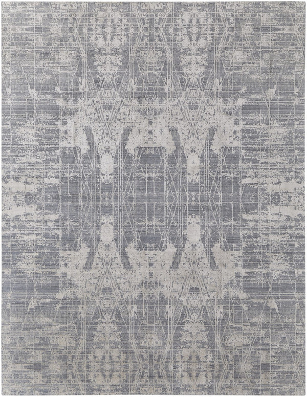 HomeRoots 3' Hand-Woven Gray and Silver Abstract Area Rug – Durable, Artisan-Crafted, Modern Elegance for Any Space 10' X 14' 566872