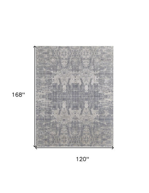 HomeRoots 3' Hand-Woven Gray and Silver Abstract Area Rug – Durable, Artisan-Crafted, Modern Elegance for Any Space 10' X 14' 566872
