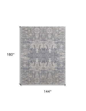 HomeRoots 3' Hand-Woven Gray and Silver Abstract Area Rug – Durable, Artisan-Crafted, Modern Elegance for Any Space 12' X 15' 566873