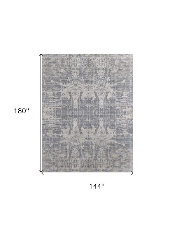 HomeRoots 3' Hand-Woven Gray and Silver Abstract Area Rug – Durable, Artisan-Crafted, Modern Elegance for Any Space 12' X 15' 566873