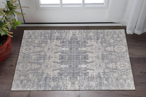 HomeRoots 3' Hand-Woven Gray and Silver Abstract Area Rug – Durable, Artisan-Crafted, Modern Elegance for Any Space 2' X 3' 566874