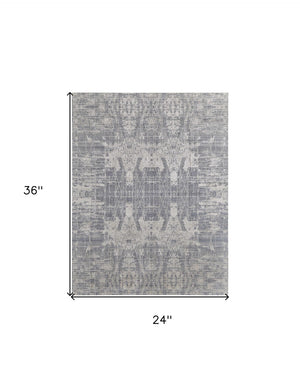 HomeRoots 3' Hand-Woven Gray and Silver Abstract Area Rug – Durable, Artisan-Crafted, Modern Elegance for Any Space 2' X 3' 566874