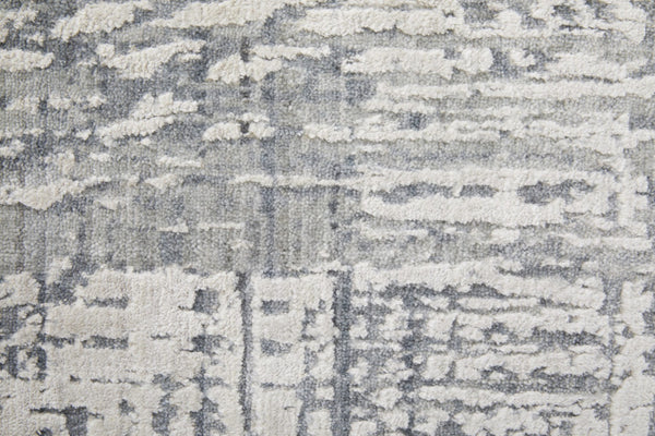 HomeRoots 3' Gray and Silver Abstract Area Rug - Hand-Woven, Contemporary Design for Modern Living Spaces 3' X 5' 566875