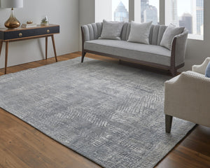 HomeRoots 3' Gray and Silver Abstract Area Rug - Hand-Woven, Contemporary Design for Modern Living Spaces 3' X 5' 566875