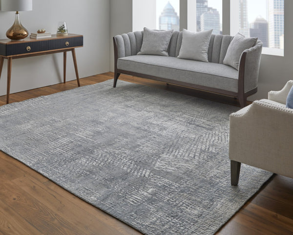 HomeRoots 3' Gray and Silver Abstract Area Rug - Hand-Woven, Contemporary Design for Modern Living Spaces 3' X 5' 566875