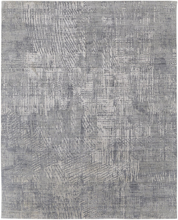 HomeRoots 3' Gray and Silver Abstract Area Rug - Hand-Woven, Contemporary Design for Modern Living Spaces 4' X 6' 566876