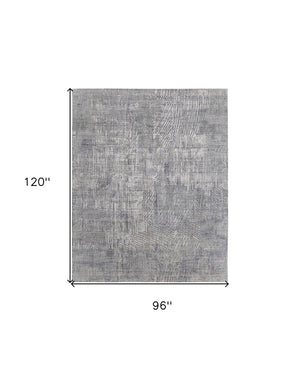 HomeRoots 3' Gray and Silver Abstract Area Rug - Hand-Woven, Contemporary Design for Modern Living Spaces 8' X 10' 566878