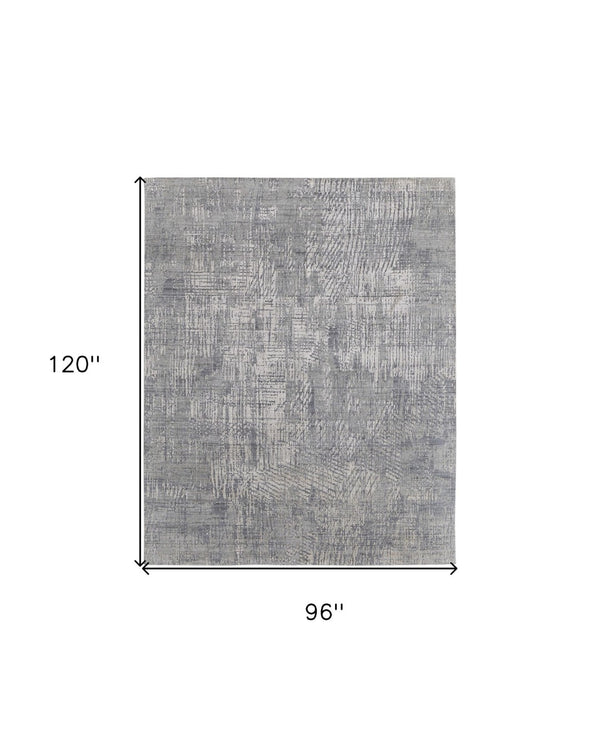 HomeRoots 3' Gray and Silver Abstract Area Rug - Hand-Woven, Contemporary Design for Modern Living Spaces 8' X 10' 566878