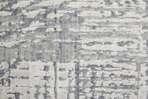 HomeRoots 3' Gray and Silver Abstract Area Rug - Hand-Woven, Contemporary Design for Modern Living Spaces 9' X 12' 566879